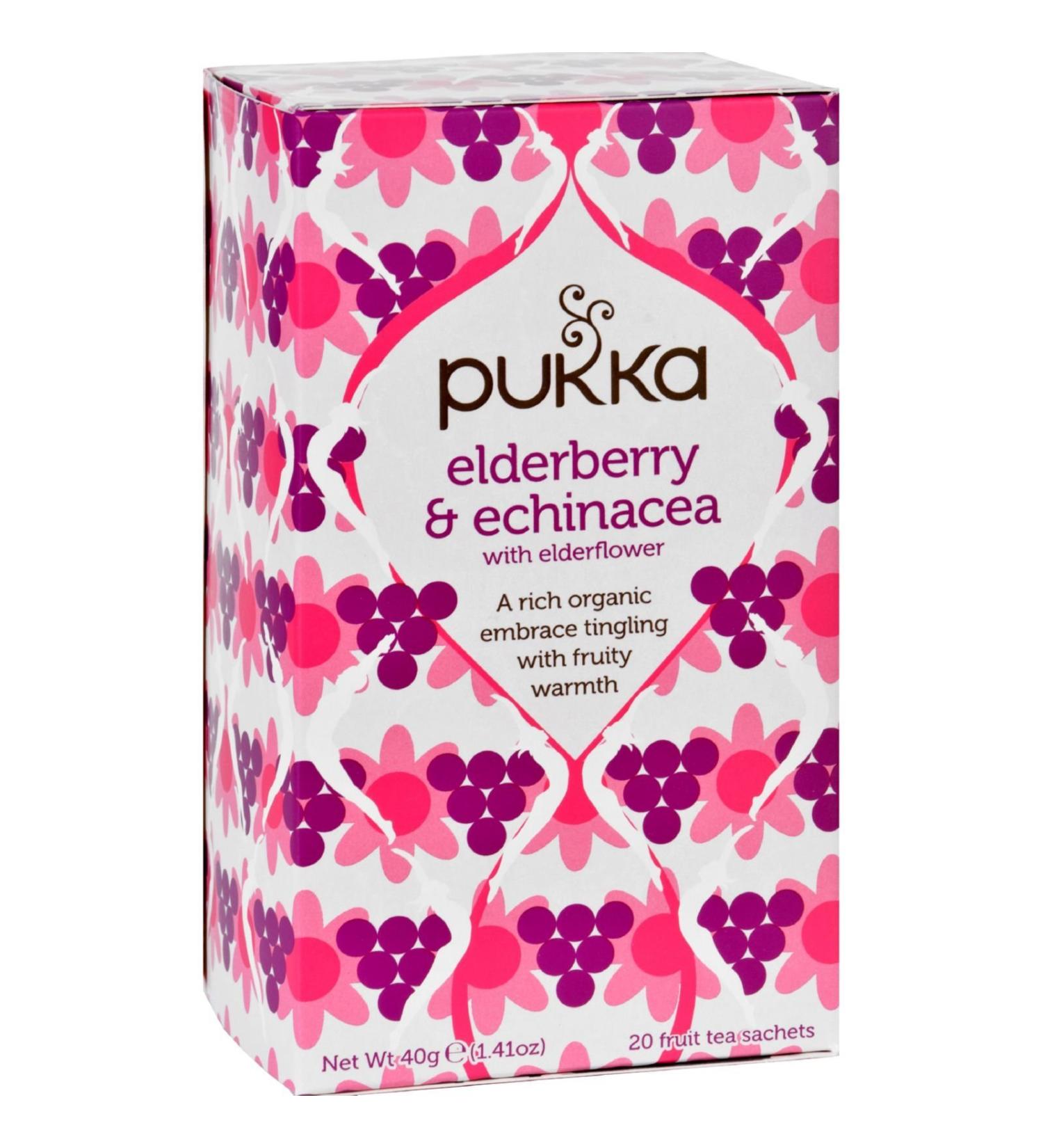 Pukka Bio Elderberry and Equinacea/Holunderbeere & Echinacea 20 Teabag - 1 Unit - Buy Online on GoSupps.com