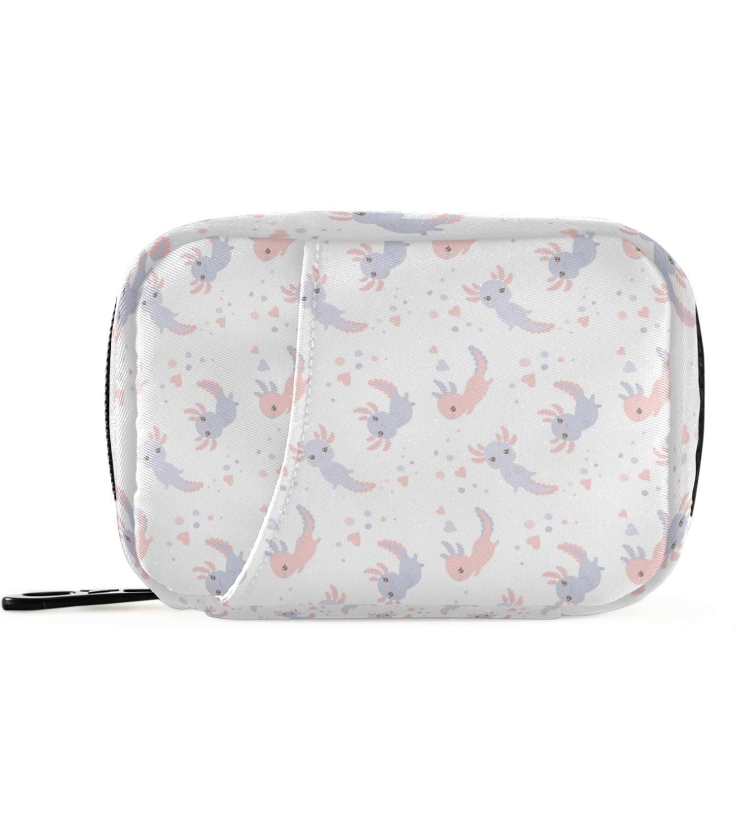 Pfrewn Pill Organizer Case - 7 Day Axolotl Pink Purple Travel Pill Box | Portable Weekly Vitamin & Medicine Holder Pouch - Buy Online on GoSupps.com