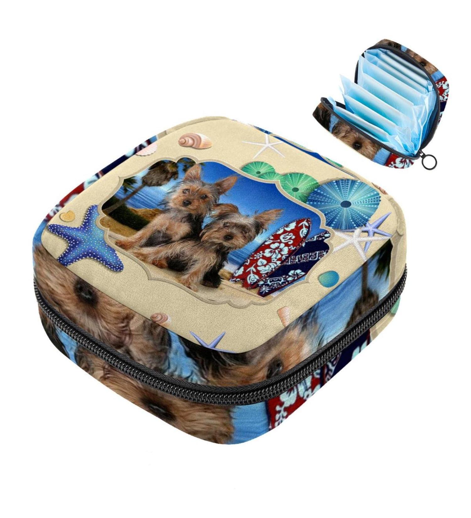 Cute Dogs Beach Napkin Storage Bag | Portable Menstrual Cup | Zipper Bags for Teens & Women - Shop Now! - Buy Online on GoSupps.com