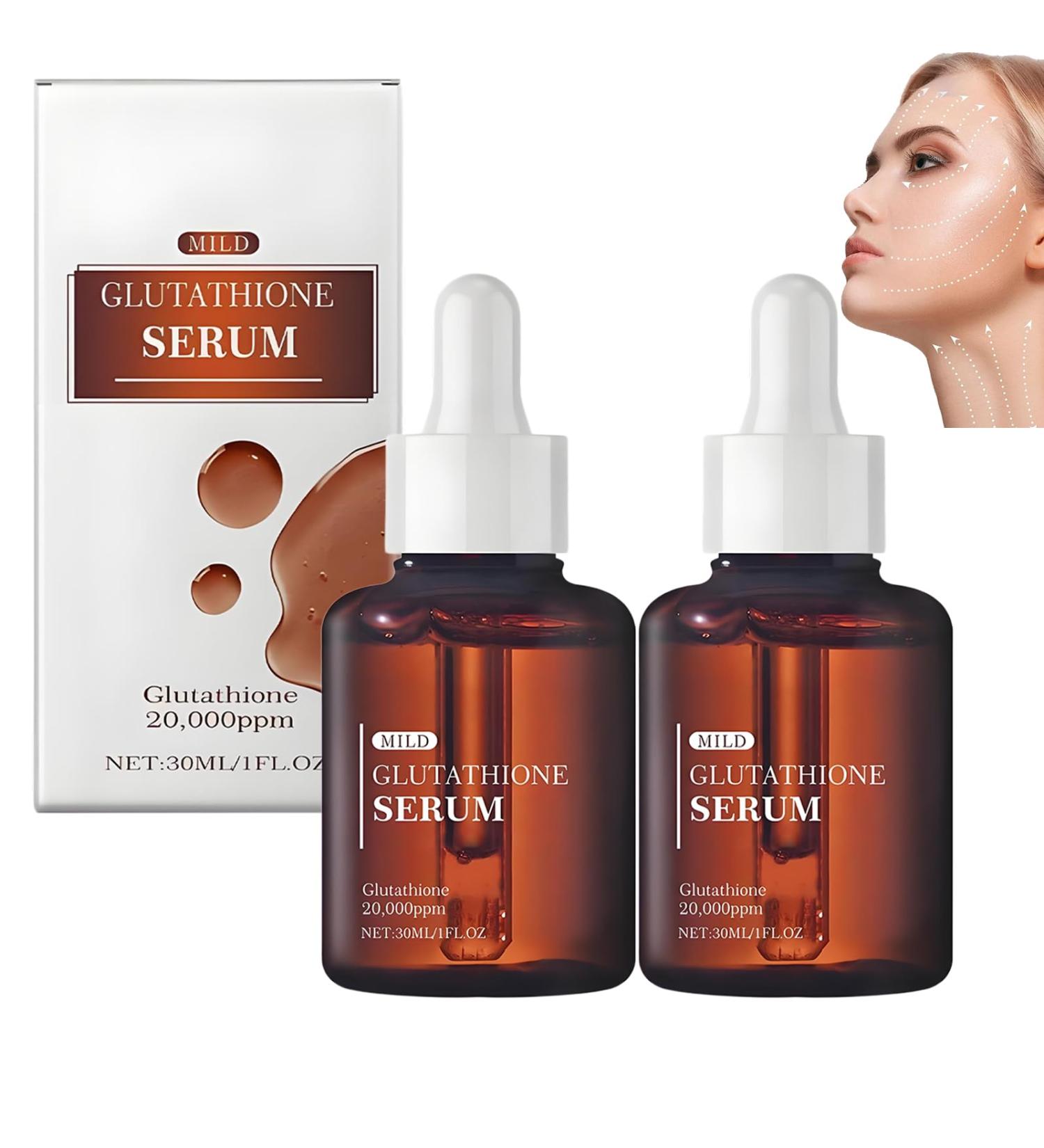  homomdy Glutathione Serum with 20 000ppm Glutathione Emollient & Skin Whitening Revitalizing Complexion Unified Complexion Enhancing Elasticity Deep Hydration (2pcs) - Buy Online on GoSupps.com