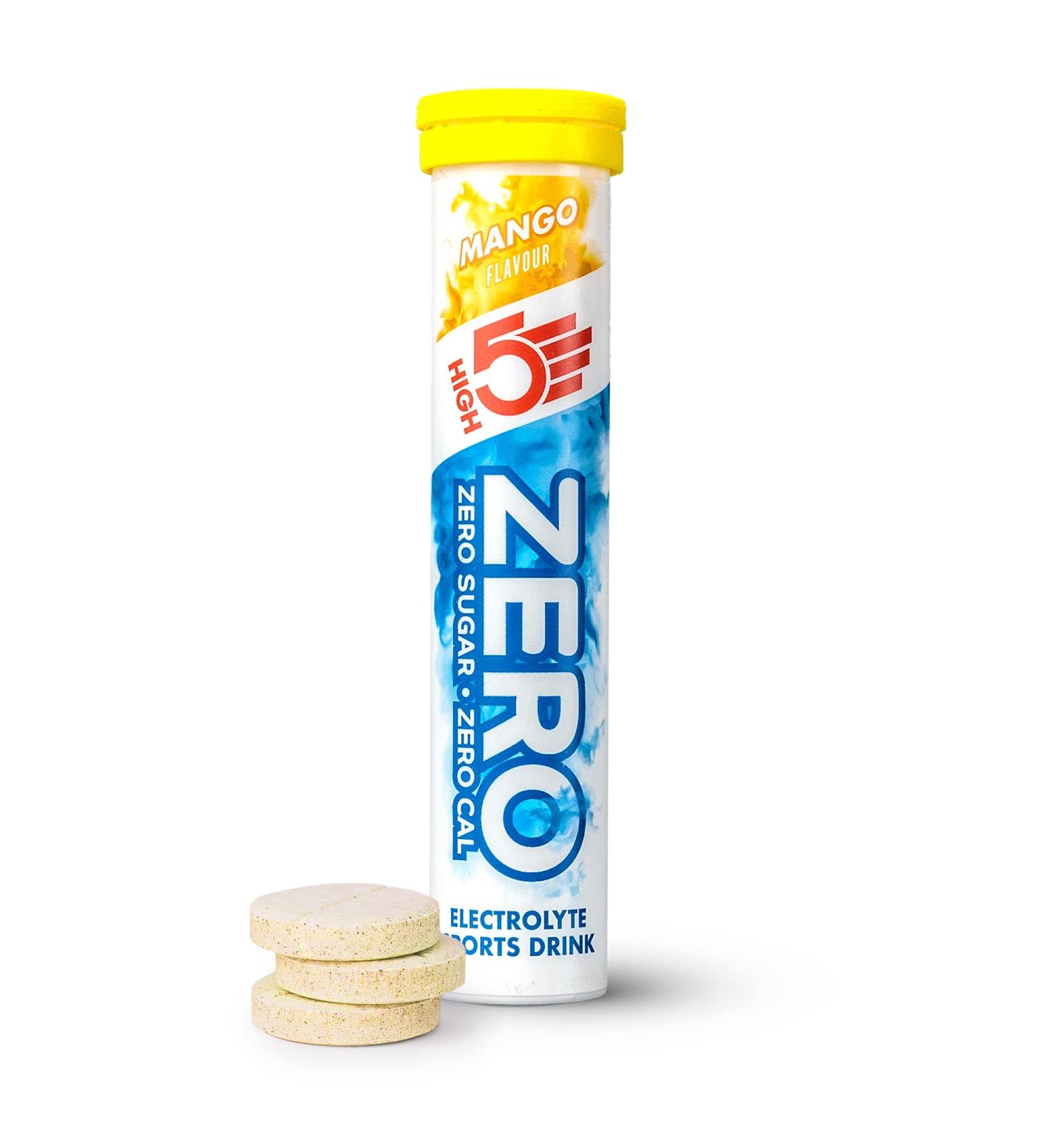 HIGH5 Zero Electrolyte Hydration Tablets with Vitamin C - Mango Flavor (20 Count) - Buy Online on GoSupps.com