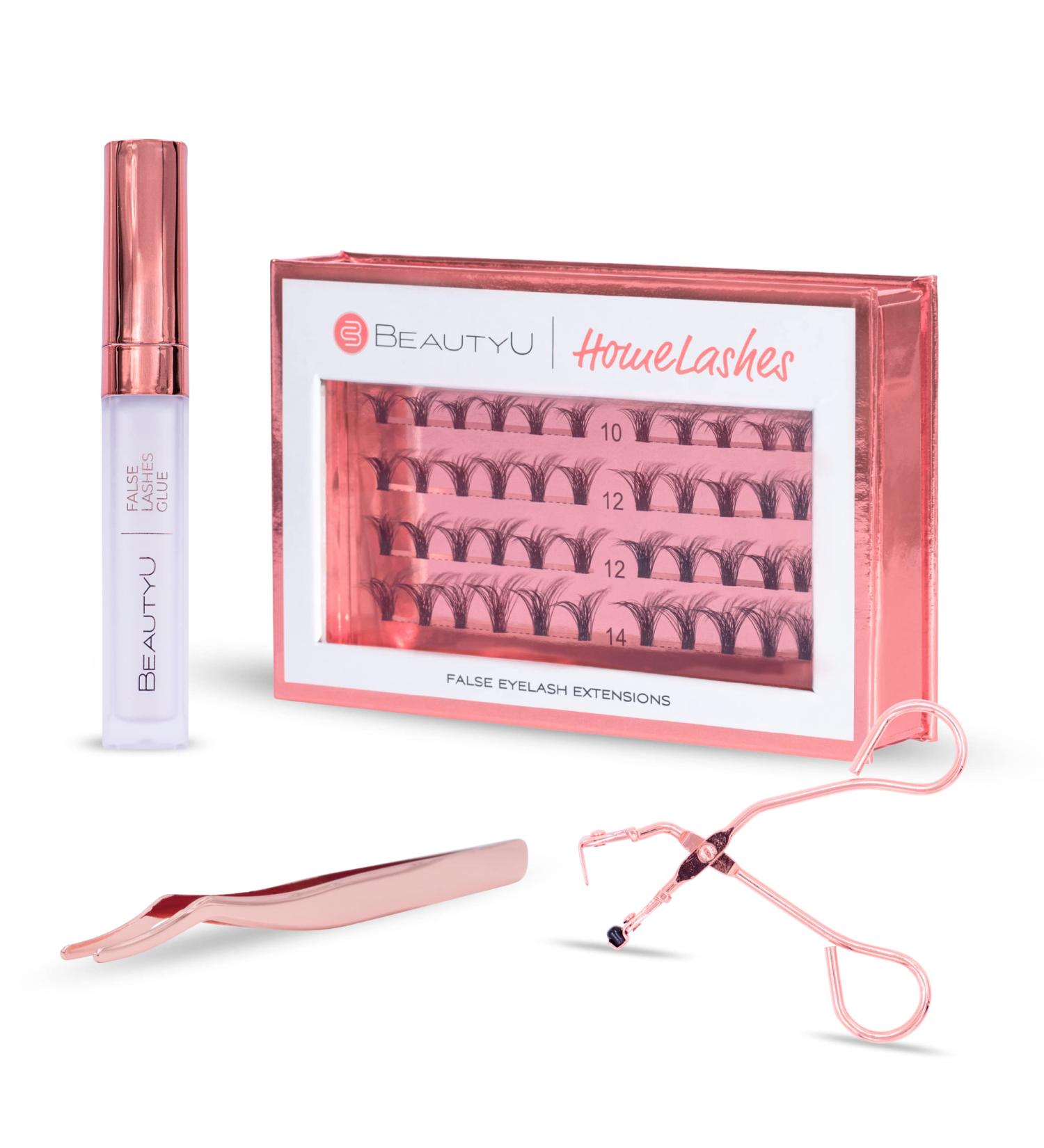Beautyu Homelashes Starter Set | Mascara Look I with Artificial Eyelashes Transparent Glue & Tweezers | Perfect Eyelash Extension Kit for Stunning Lashes - Buy Online on GoSupps.com