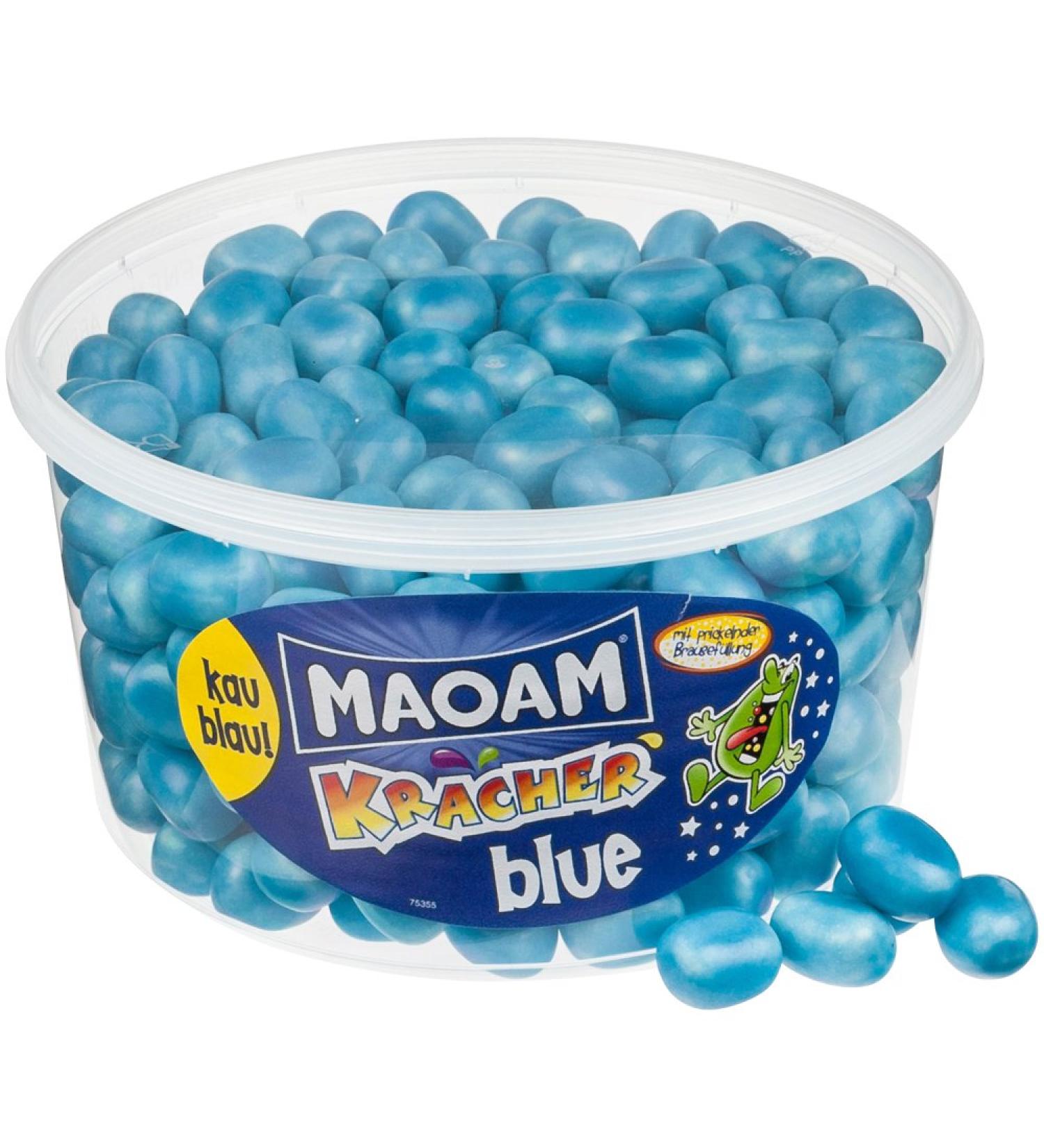 HARIBO Maoam Kracher Blue - 1200g Chewing Candy Tin | Sweet Blueberry Treats for International Shipping - Buy Online on GoSupps.com