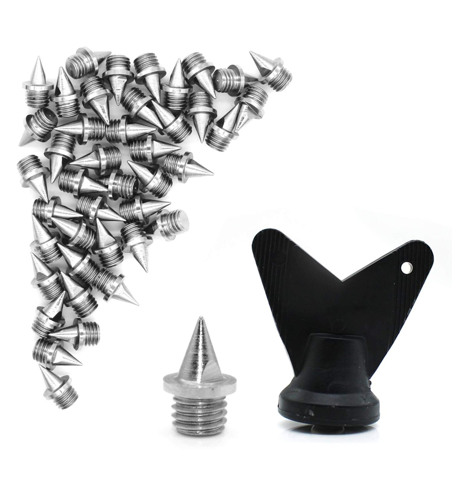 QPEY 42-Piece 1/4 Inch Steel Track Shoe Spikes Replacement Set with Wrench - Buy Online on GoSupps.com