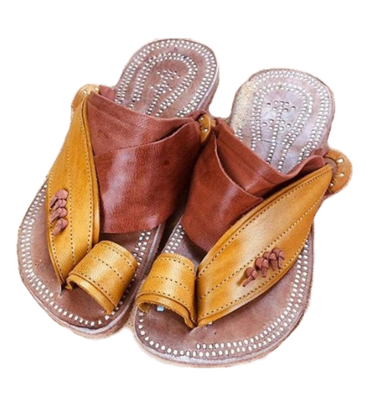 Men's Summer Bunion Splint Sandals - Orthopedic Corrector Beach Slippers for Plantar Fasciitis - Lightweight Hallux Valgus Flip Flops in Khaki - Buy Online on GoSupps.com