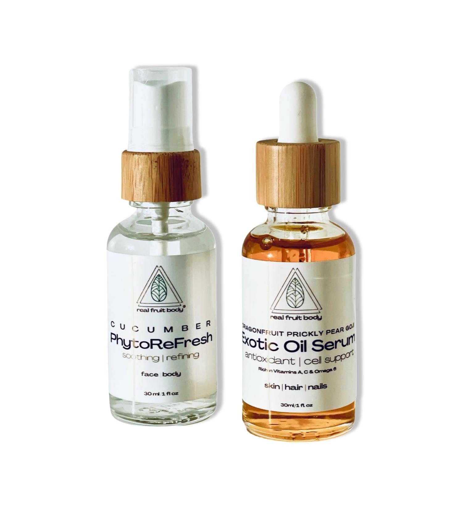 Real Fruit Body Facial Hydration Duo - 100% Pure & Natural Cold-Pressed Leaping Bunny Certified Cruelty-Free Organic and Vegan - 2 Fl Ounces | 60 ml - Buy Online on GoSupps.com