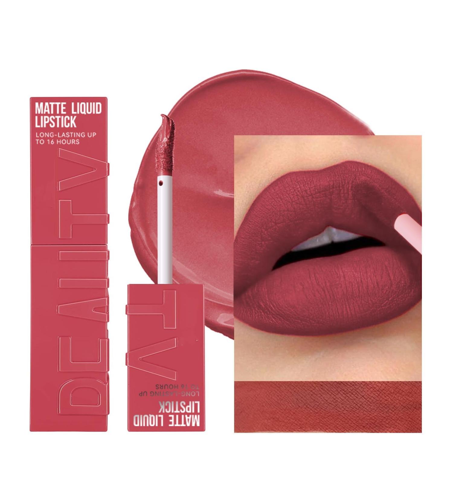 6 Pack Matte Liquid Lipstick Long Lasting Liquid Makeup No Budge Smooth Velvety Nude Lip Gloss Waterproof Moisturizing Long Lasting Highly Pigmented (03#) - Buy Online on GoSupps.com