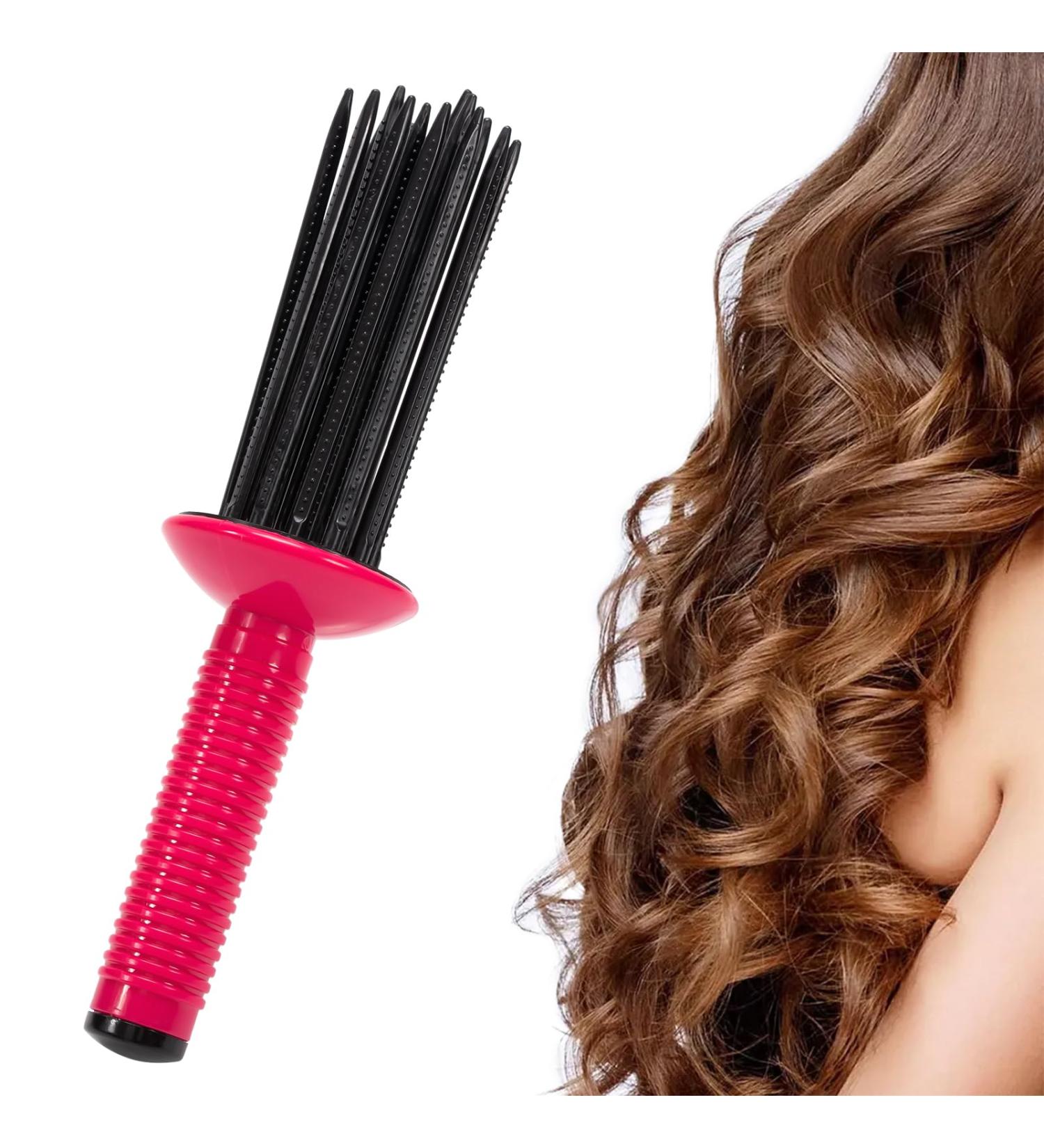 Rose Curling Roll Comb for Women - 17 Teeth Round Styler for Fluffy, Curly Hair - Buy Online on GoSupps.com