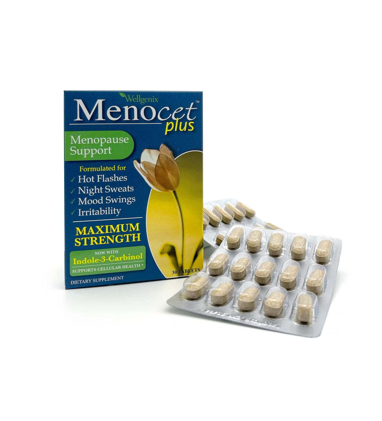 Menocet Plus Menopause Support - Natural Relief for Hot Flashes, Night Sweats & Mood Swings - 30 Tablets - Buy Online on GoSupps.com