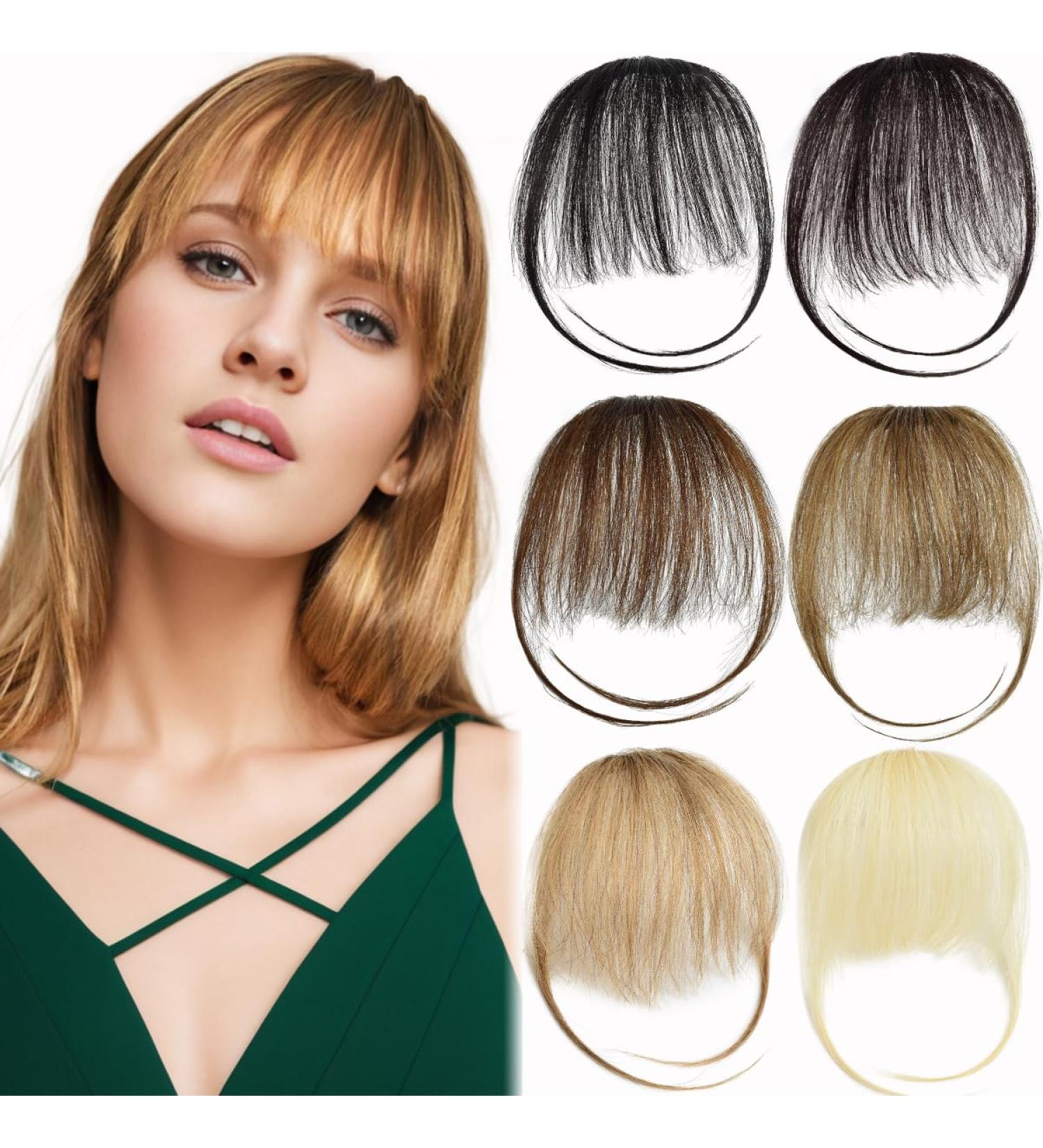 Yamel Clip in Wispy Fringe Bangs - Natural Black Human Hair Extensions for Women - Buy Online on GoSupps.com