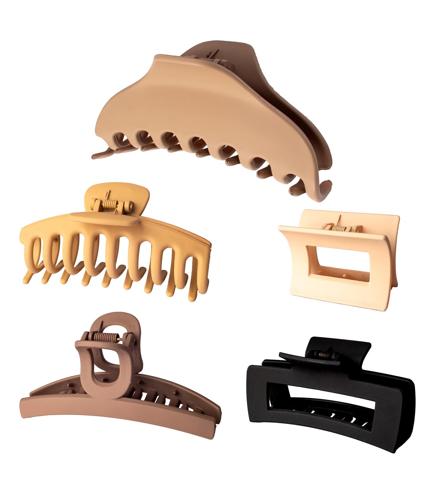 Alhadi 5 Designs Large Hair Clips for Women - Rectangular Claw Clips for Thick Hair - Non-Slip Banana Clip - Matte Square Hair Clips - Extra Large Claw Clips - Multiple Colors - Buy Online on GoSupps.com