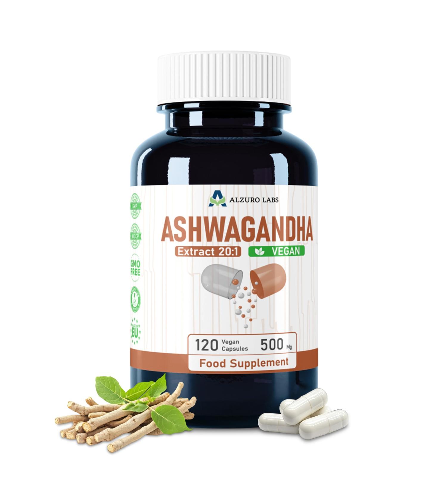 Ashwagandha | 10 000 mg quivalent (500 mg d'extrait 20:1) | 120 capsules v g taliennes | Soutien au stress l' nergie et au sommeil | 4 mois de stock | Test en laboratoire | Certifi  - Buy Online on GoSupps.com