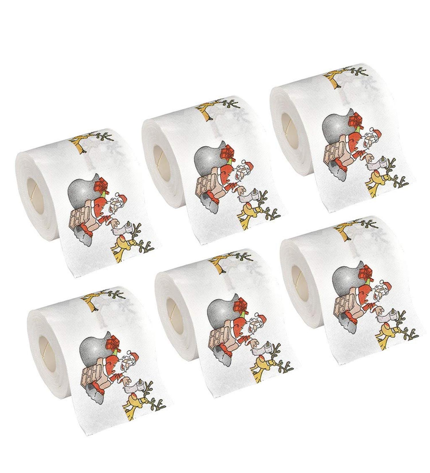 Merry Christmas Toilet Paper Highly Collectible Novelty Paper Towels Funny Gag Gift for Christmas Stocking Stuffers Party Favors 1 - 10pcs