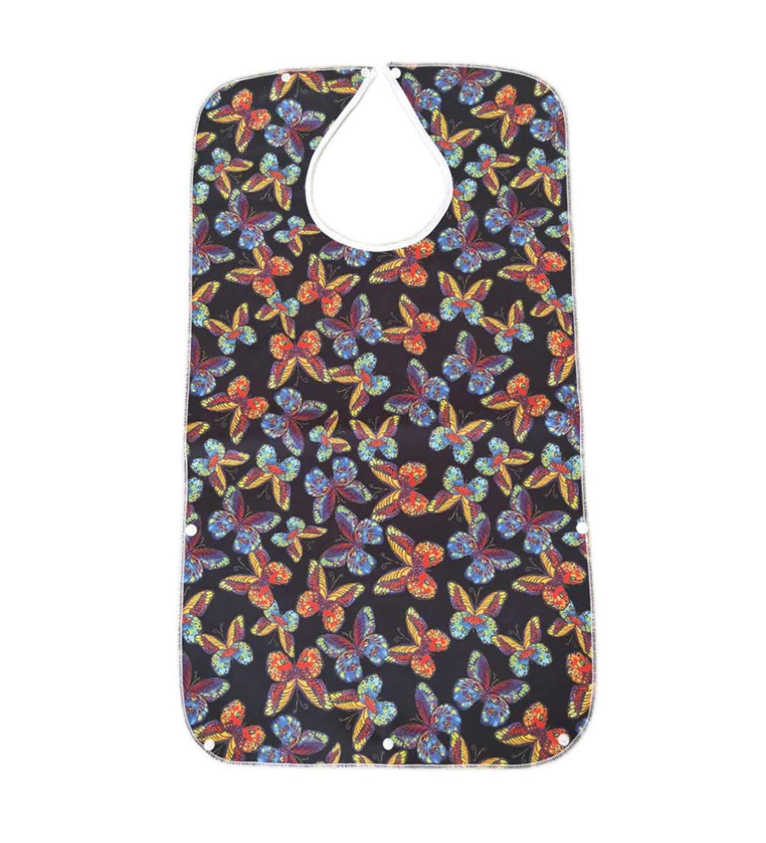 Exceart Adult Bib Washable With Adjustable Strap Terry Cloth For Elderly Seniors And Disabled (Black Butterfly) Picture 1 - Buy Online on GoSupps.com