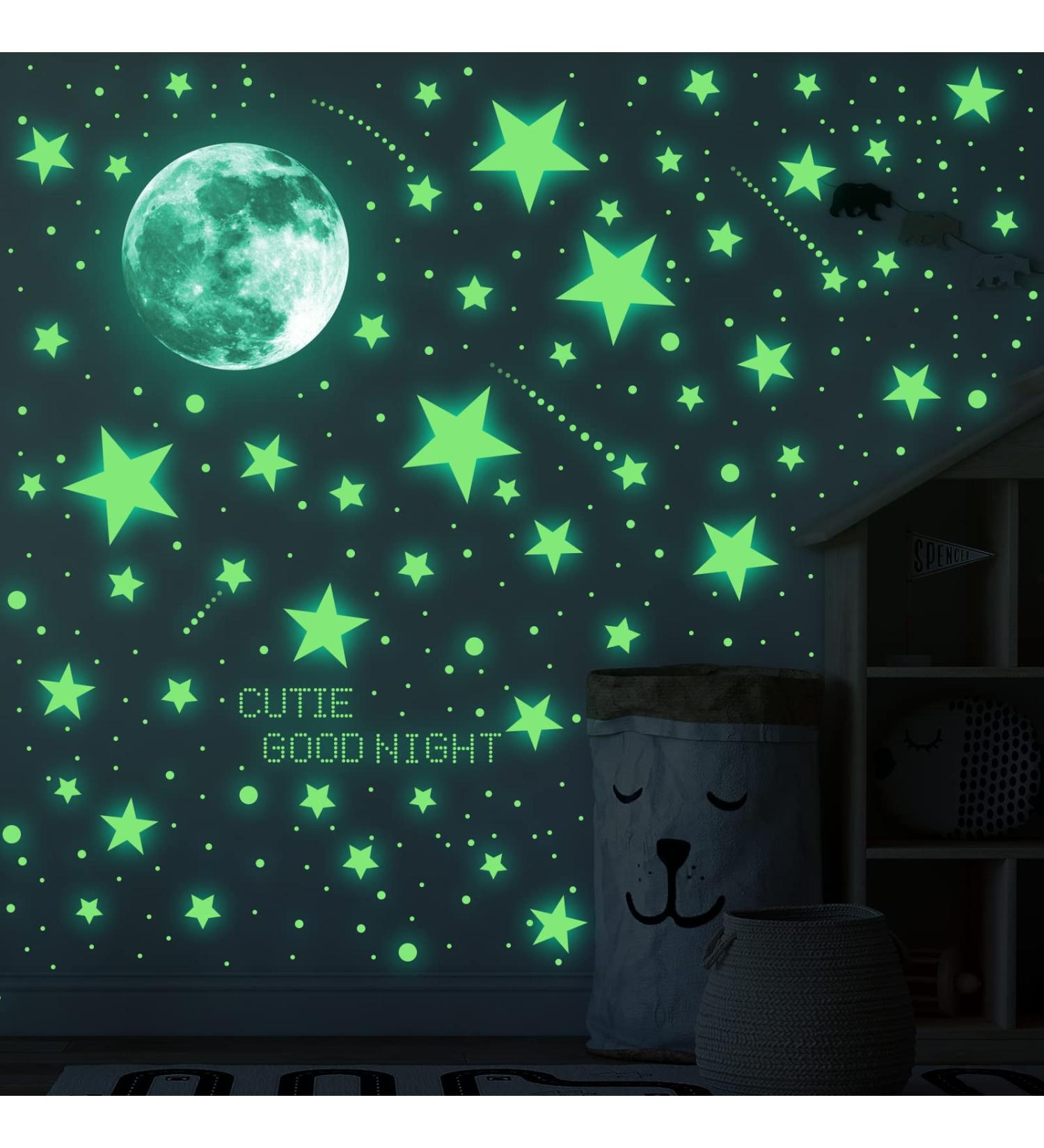 ECHOCUBE Glow in the Dark Wall Stickers Set - 637pcs Stars, Moon and Dots for Kids Bedroom Decor - Buy Online on GoSupps.com