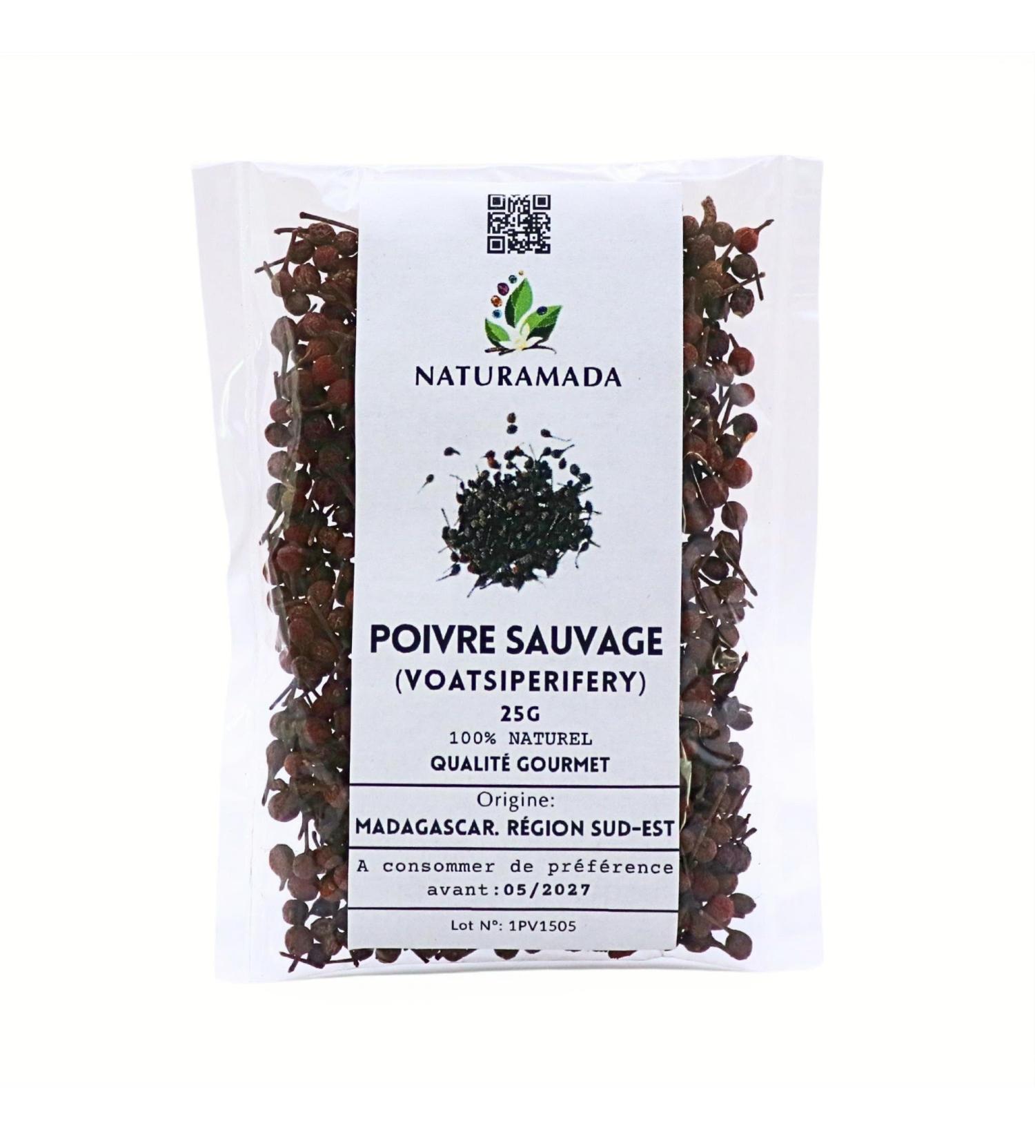 Naturamada Wild Voatsiperifery Pepper from Madagascar Whole Grains | Natural spice with woody and floral aromas | 100% pure no additives Naturamada (50 g)