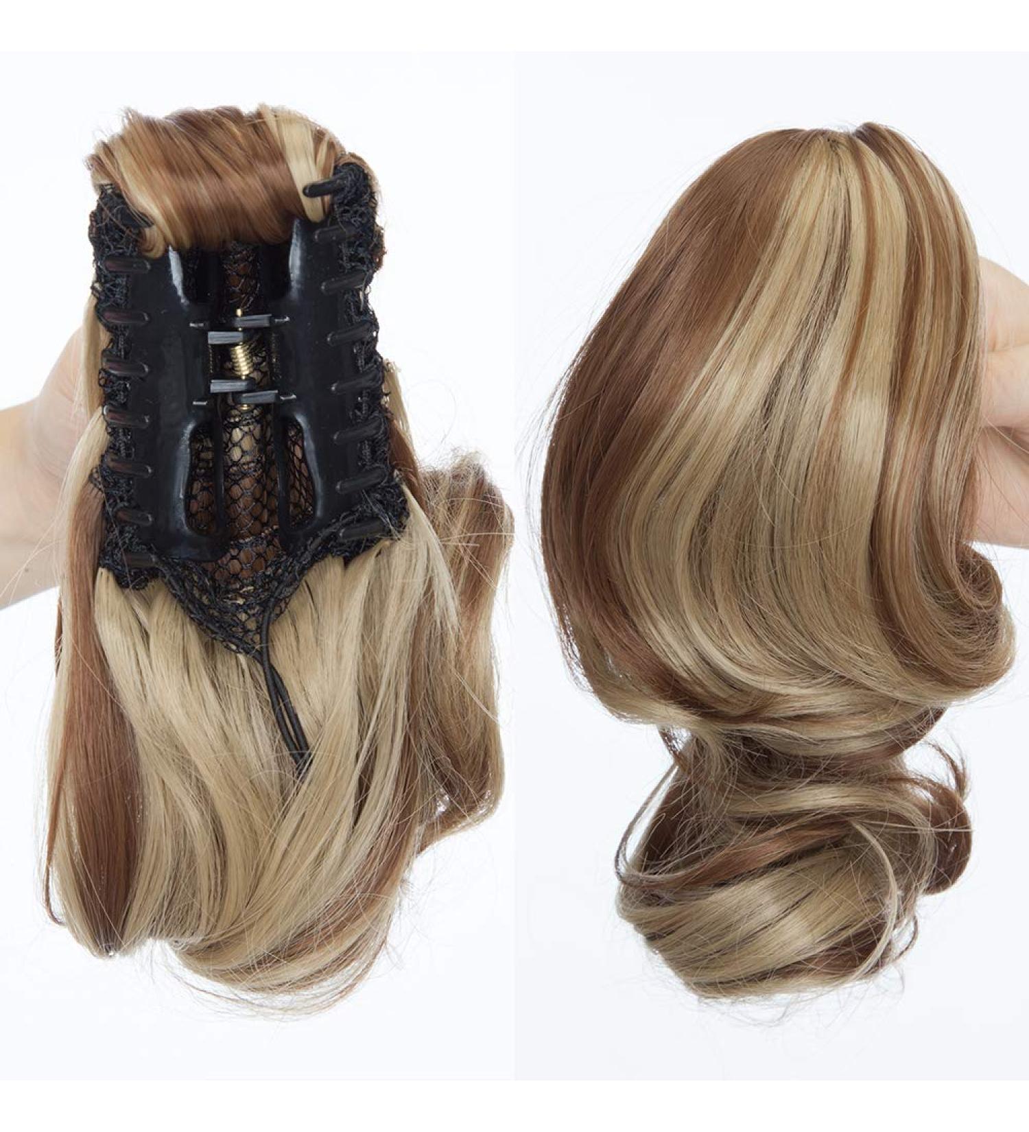 SEGO Ponytail Extension - Realistic Wavy Hairpiece in Light Brown & Ash Blonde - 110G 30cm Voluminous Hair Extensions for Effortless Style - Buy Online on GoSupps.com