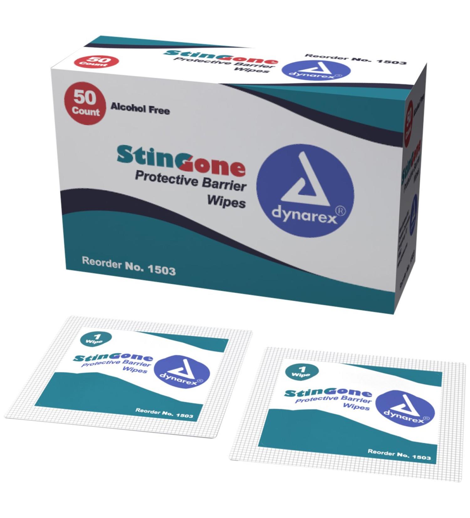 Dynarex Sting Gone Protective Barrier Wipes 20/50/Cs