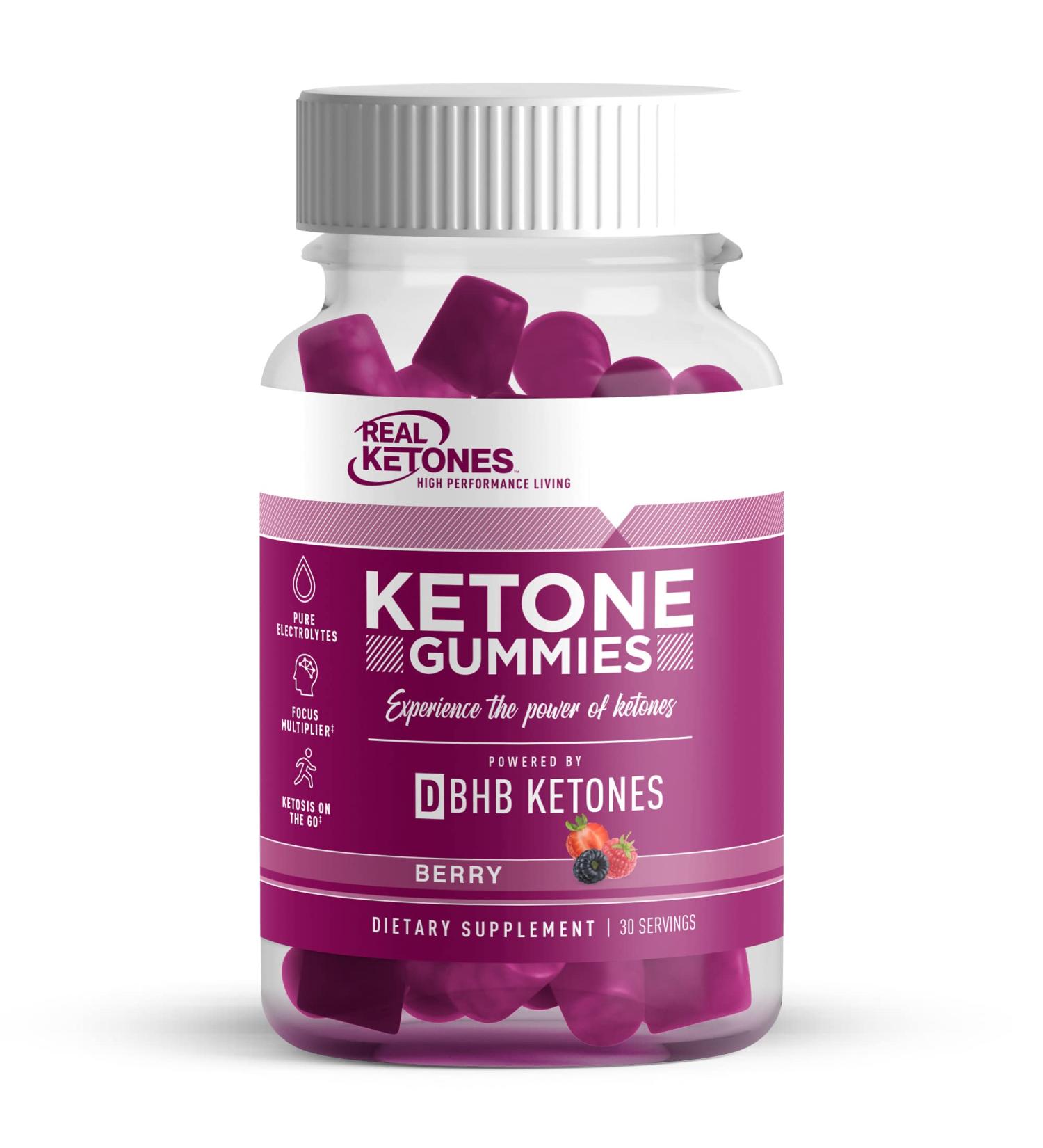 Real Ketones Exogenous Keto Gummies - D BHB Diet Support & Energy Boost - Berry Flavor - 30 Servings - Buy Online on GoSupps.com