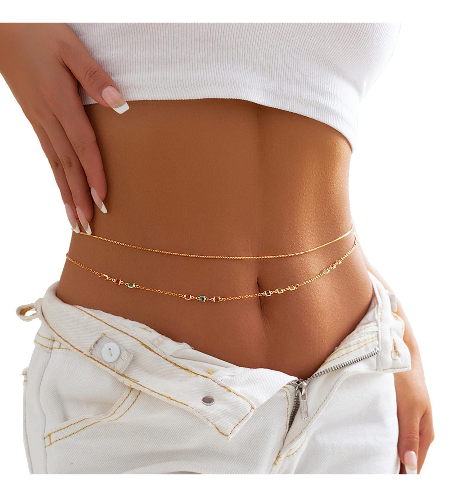 Sexy Double Layered Gold Bikini Waist Body Chain for Women - Summer Beach Body Jewelry - Buy Online on GoSupps.com