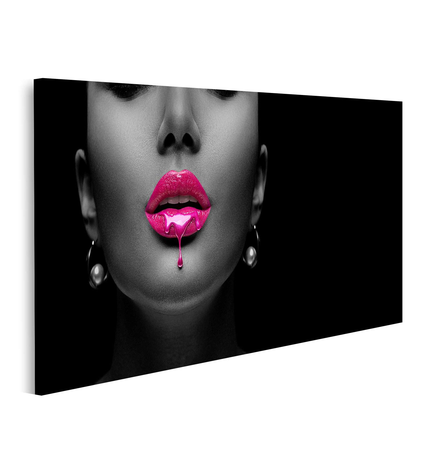  islandburner GJJF-1Px Purple Paint Dripping Lipgloss Drops Sexy Lips Bright Liquid Beautiful Model Girl S Mouth Black Skin Lipstick Make Up Beauty Wall Mural Living Room Apartment Pictures on Canvas GJJF-1Px - Buy Online on GoSupps.com