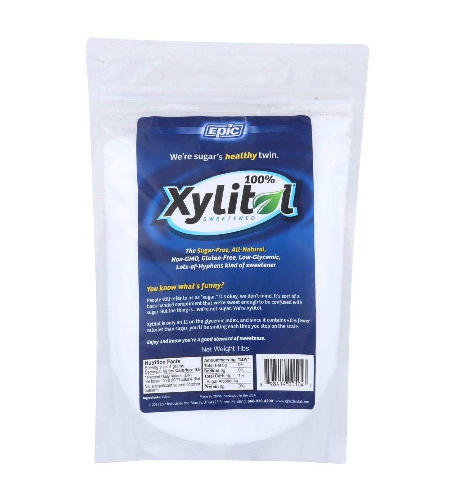 Epic Dental 1lb 100% Xylitol Sweetener - Natural Sugar Substitute - Buy Online on GoSupps.com