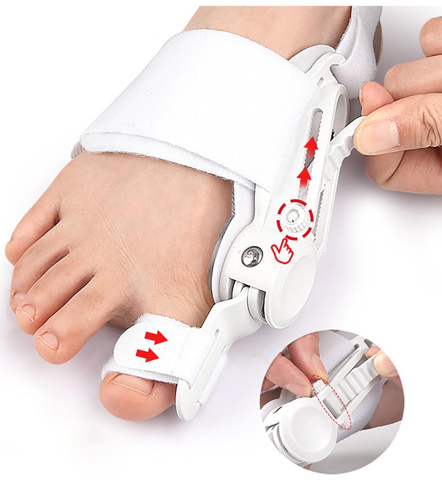 Thcbme Bunion Corrector - Adjustable Orthopedic Big Toe Splint with Anti-Slip Heel Strap & Silicone Pad | Fits Left & Right Feet - Improve Comfort & Alignment - Buy Online on GoSupps.com