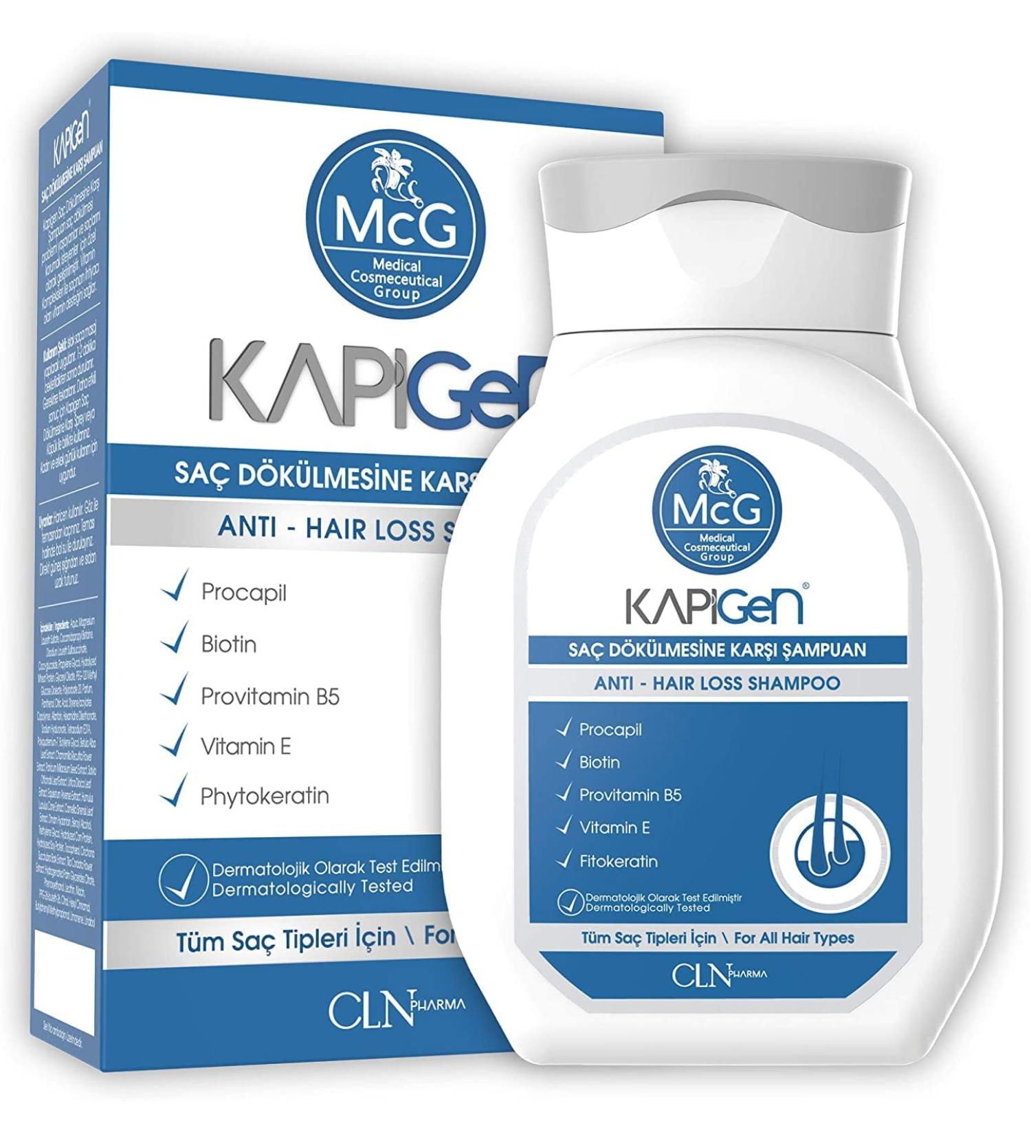 McG Kapigen Hair Growth Shampoo for Men and Women | No Side Effects | Manual Hair Loss Treatment with Procapil and Biotin | 300ml - Buy Online on GoSupps.com