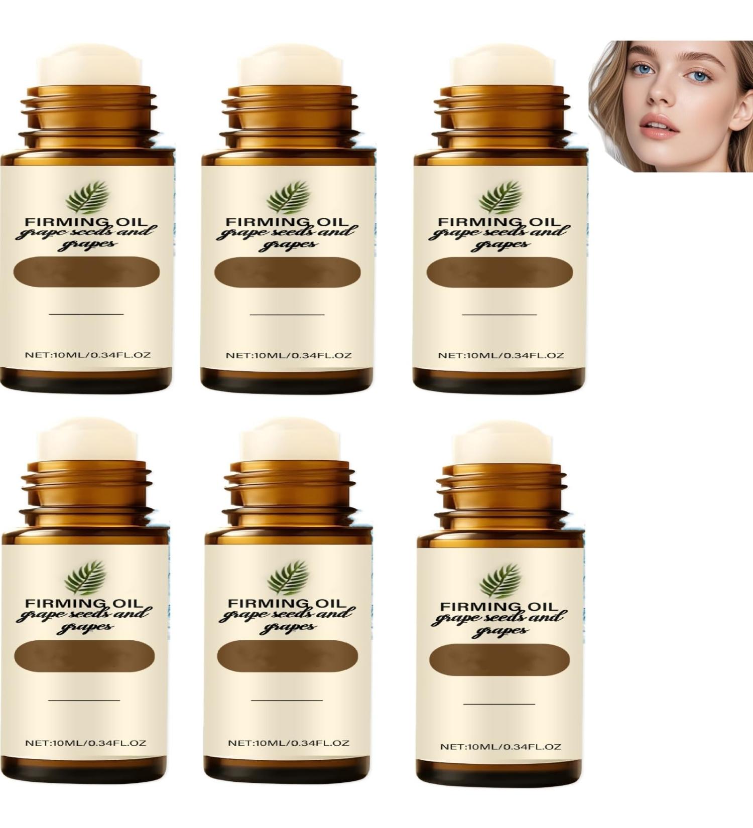  ZHJZGS Set of 6 bottles of firming grape seed oil to firm brighten and moisturize skin 10ml glass roll-on bottle for face and neck increases elasticity - Buy Online on GoSupps.com