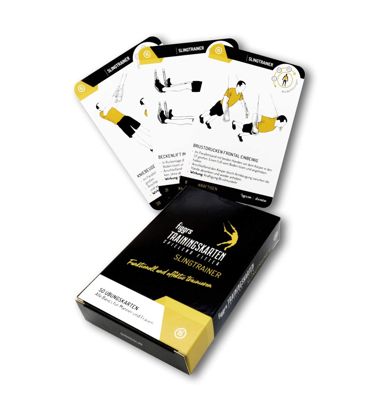 FIGGRS Slingtrainer I 57 Training Tickets | 50 Effective Full Body Exercises for Men & Women | Home Fitness Solutions - Buy Online on GoSupps.com