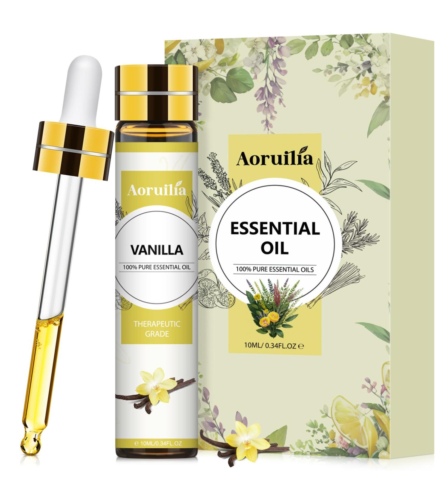 Aoruilia 10ml Vanilla Essential Oil 100% Pure Natural Vanilla Oil Diffuser Oils for Home Fragrance Aromatherapy Relax Bath Yoga Skin Care Soap & Candle Making Vanilla 10 ml (Pack of 1) - Buy Online on GoSupps.com