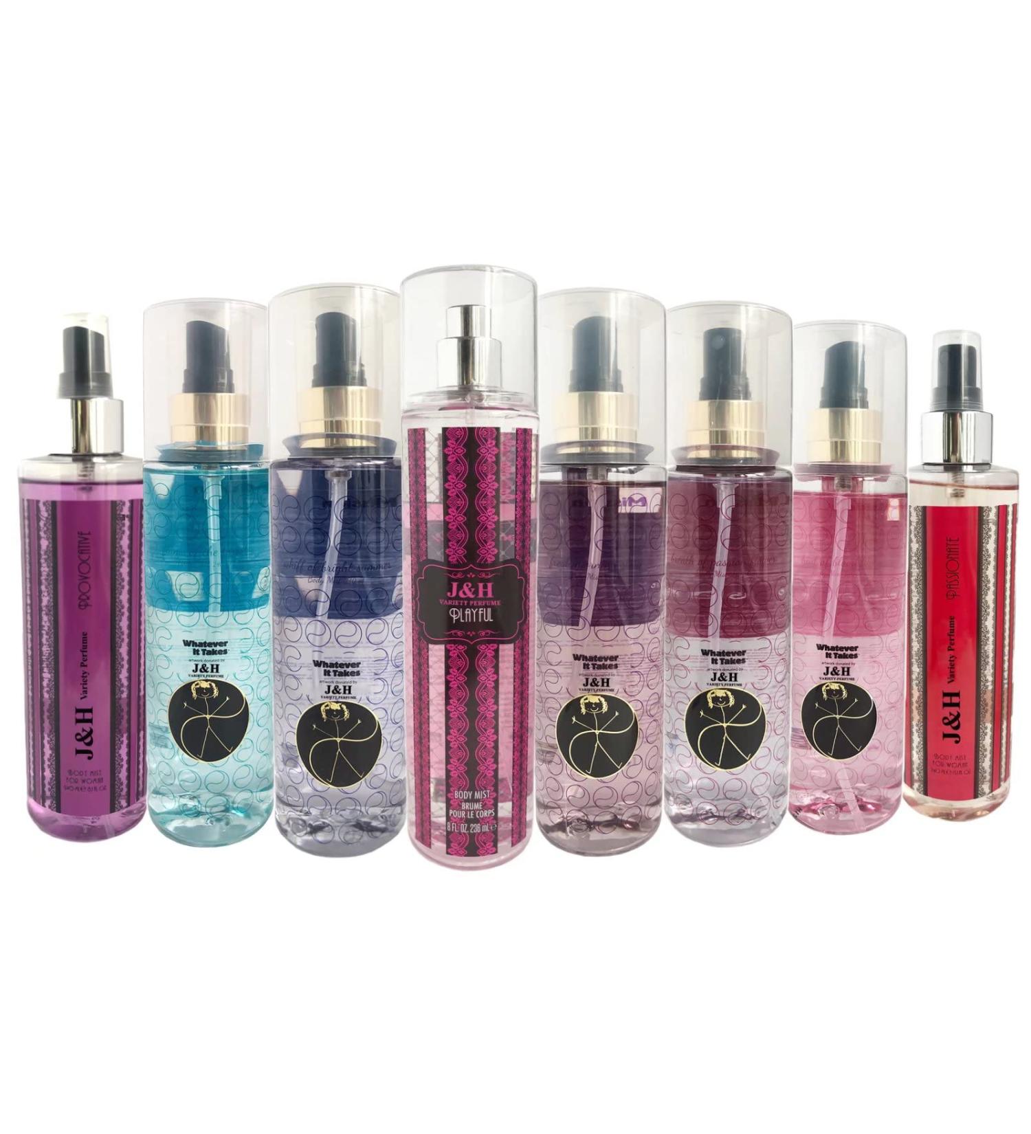 J&H ACO Body Mist Deodorant Body Spray for Women Variety Scent Refreshing Fragrance Mist | Wonderful Gift Aromatic Scent Body Mist Spray Fragrance Gift for Holidays for all Skin Types and Daily Use 8.4 Fluid Ounce / 250 Ml (Random 4 Pcs) - Buy Online on GoSupps.com