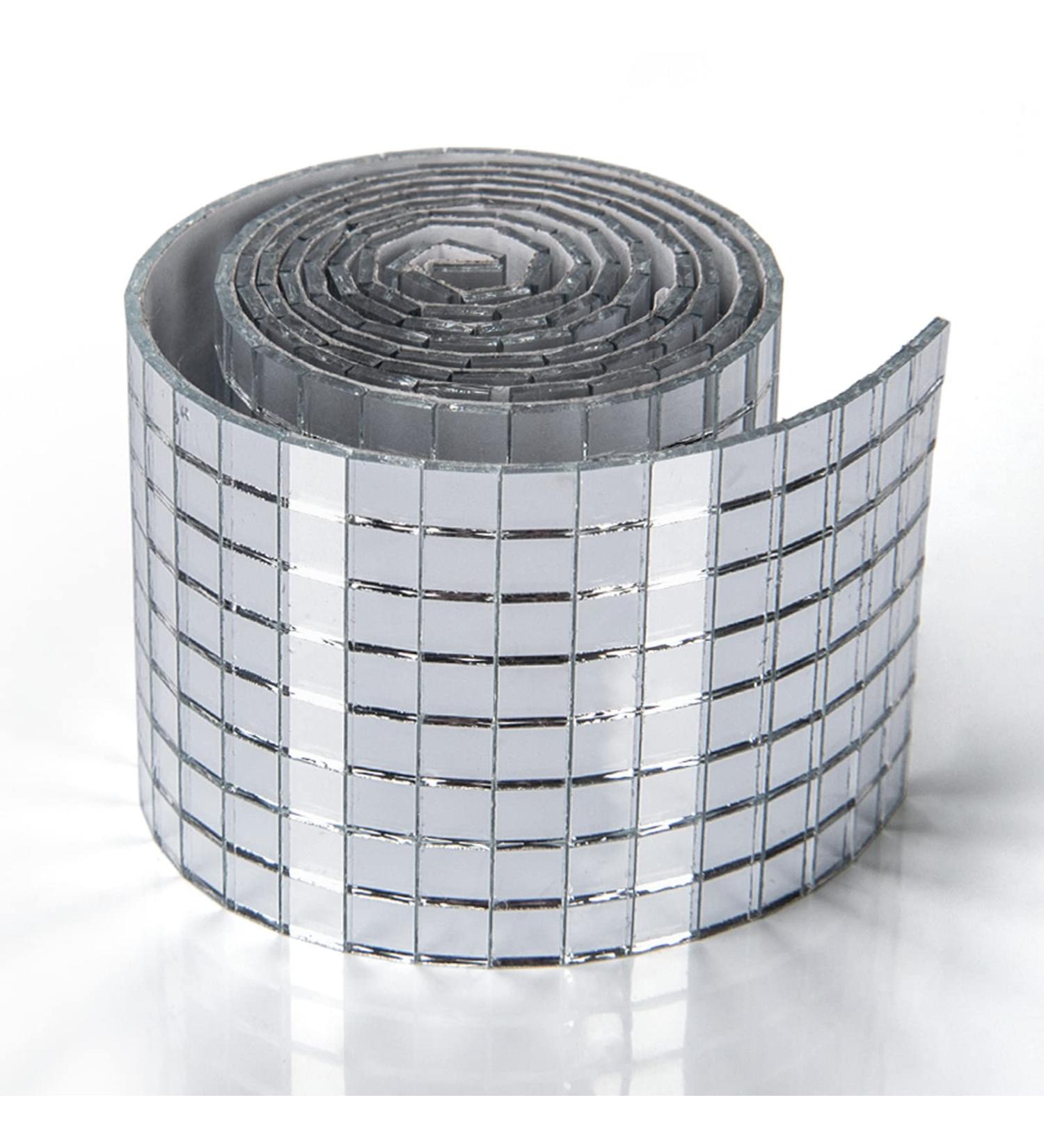 Art3dwallpanels Self-Adhesive 1888 Pieces Silver Glass Mirror Mosaic Tiles - DIY Craft Decoration & Party Disco Ball Mirror Tiles - Buy Online on GoSupps.com