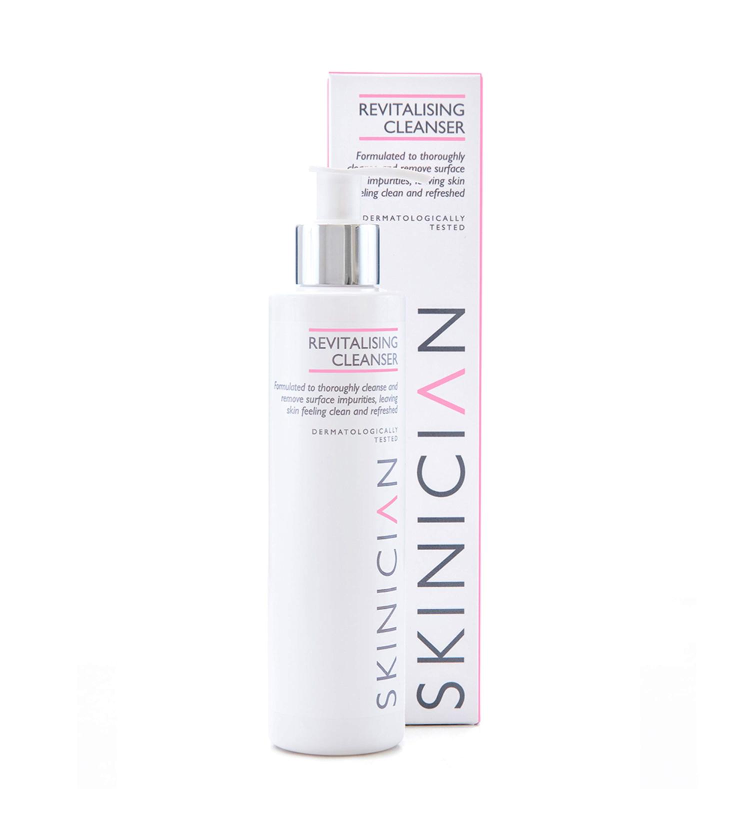 SKINICIAN Revitalising Cleanser - Daily Makeup Remover - Lightweight Face Cleanser - Gentle Cleanser with Tea Tree Extract - Soothing Cleansing Gel for All Skin Types - Vegan & Cruelty Free (200ml) - Buy Online on GoSupps.com