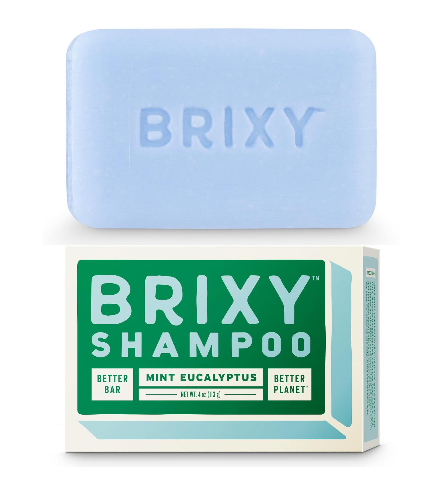 BRIXY Balance Shampoo Bar for Oily Hair - Argan Oil & Provitamin B pH Balanced Vegan Plastic Free 4oz Mint Eucalyptus - Buy Online on GoSupps.com