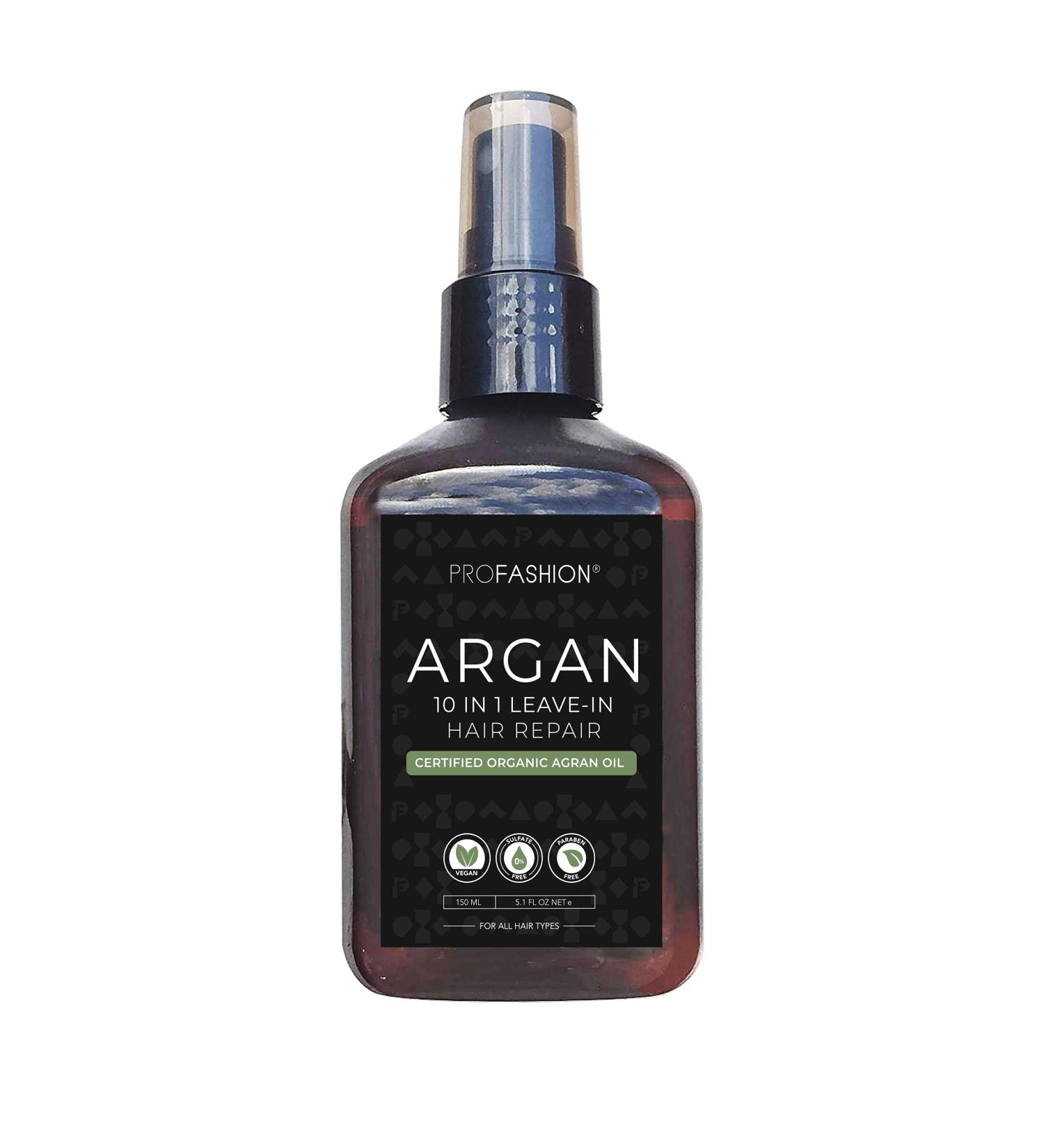 ProFashion 10-In-1 Argan Oil Leave-In Hair Repair Treatment - Keratin & Organic Argan Oil - Vegan, Paraben-Free, Sulfate-Free - 150 ML - Buy Online on GoSupps.com