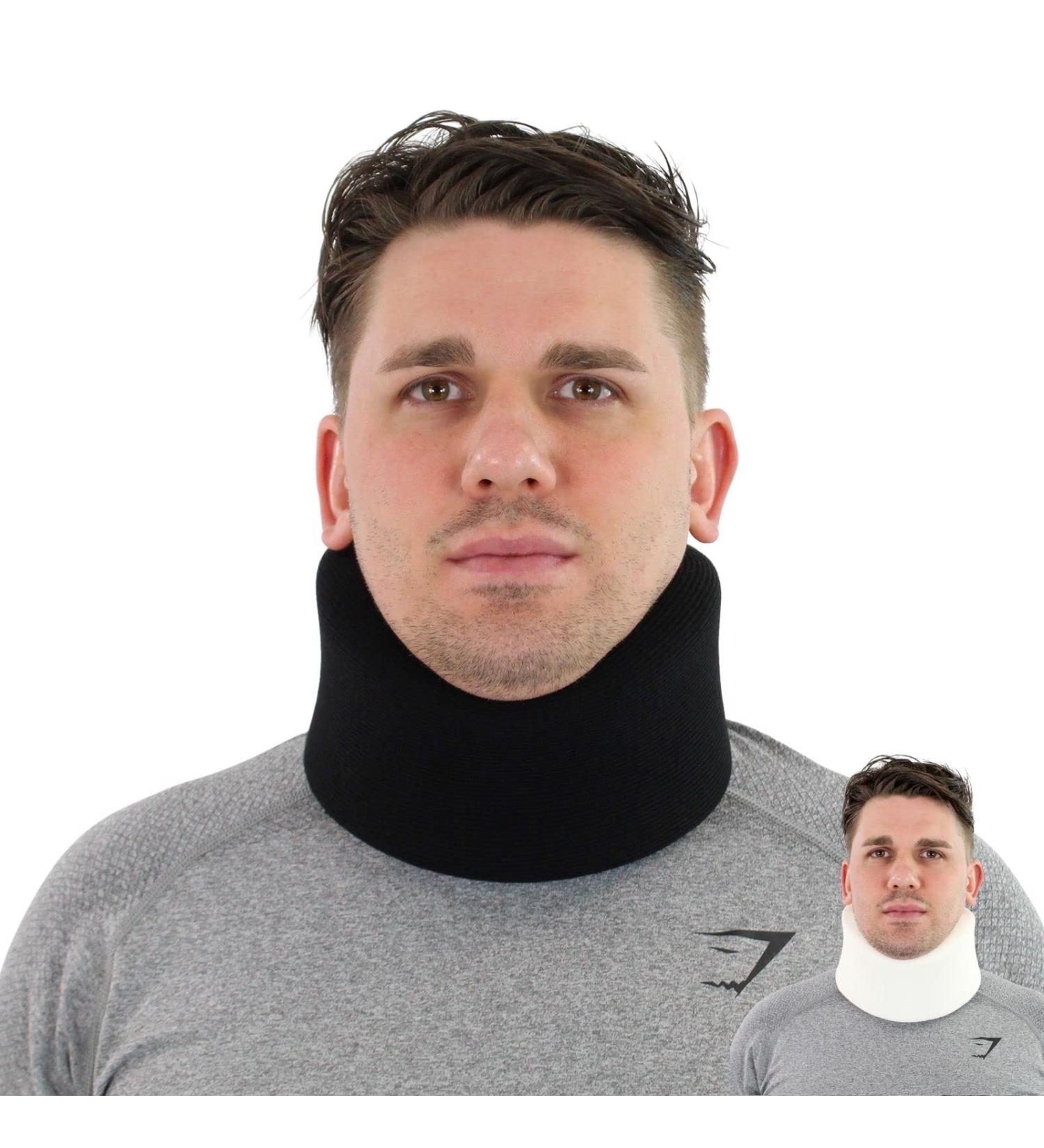 Solace Bracing Perfect Fit Neck Support - British Made & NHS Supplied Cervical Neck Collar Brace for Pain Relief - Black (18 x 2.5) - 15 Sizes - Buy Online on GoSupps.com