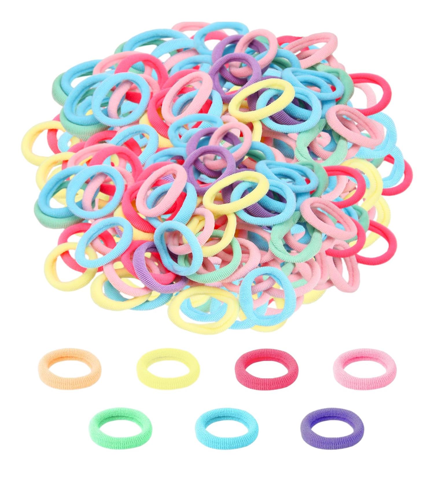 Willight 100-Pack Mini Hair Ties for Girls - Soft Elastic Seamless Bands - Multi-Colored Rubber & Cotton Hair Bands for Toddlers & Babies - Buy Online on GoSupps.com