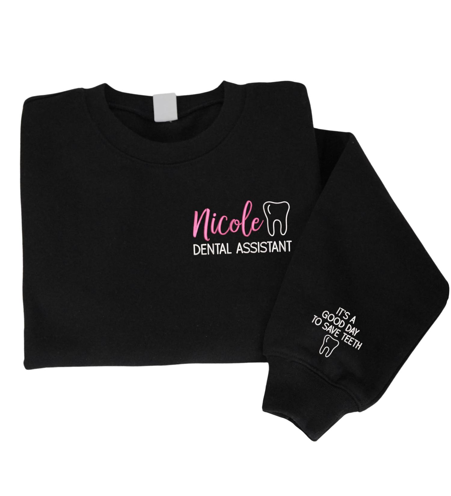 WOCONWOR Embroidered Dental Assistant Shirt It's A Beautiful Day To Save Teeth Unisex-Adult Short Sleeve T-Shirt Small-5X-Large Crew Neck Casual Style 04 - Buy Online on GoSupps.com