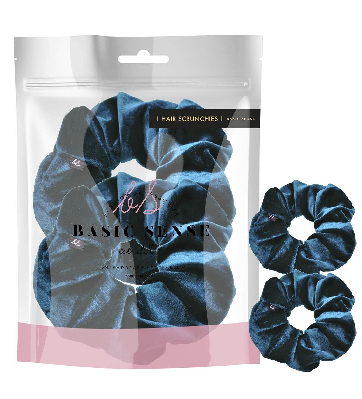 2 PCS Premium Large Velvet Hair Scrunchies in Teal Blue - Hair Ties Bands for Women, Girls, Kids - Updo Ponytail Bobble Scrunchy Holder - Buy Online on GoSupps.com