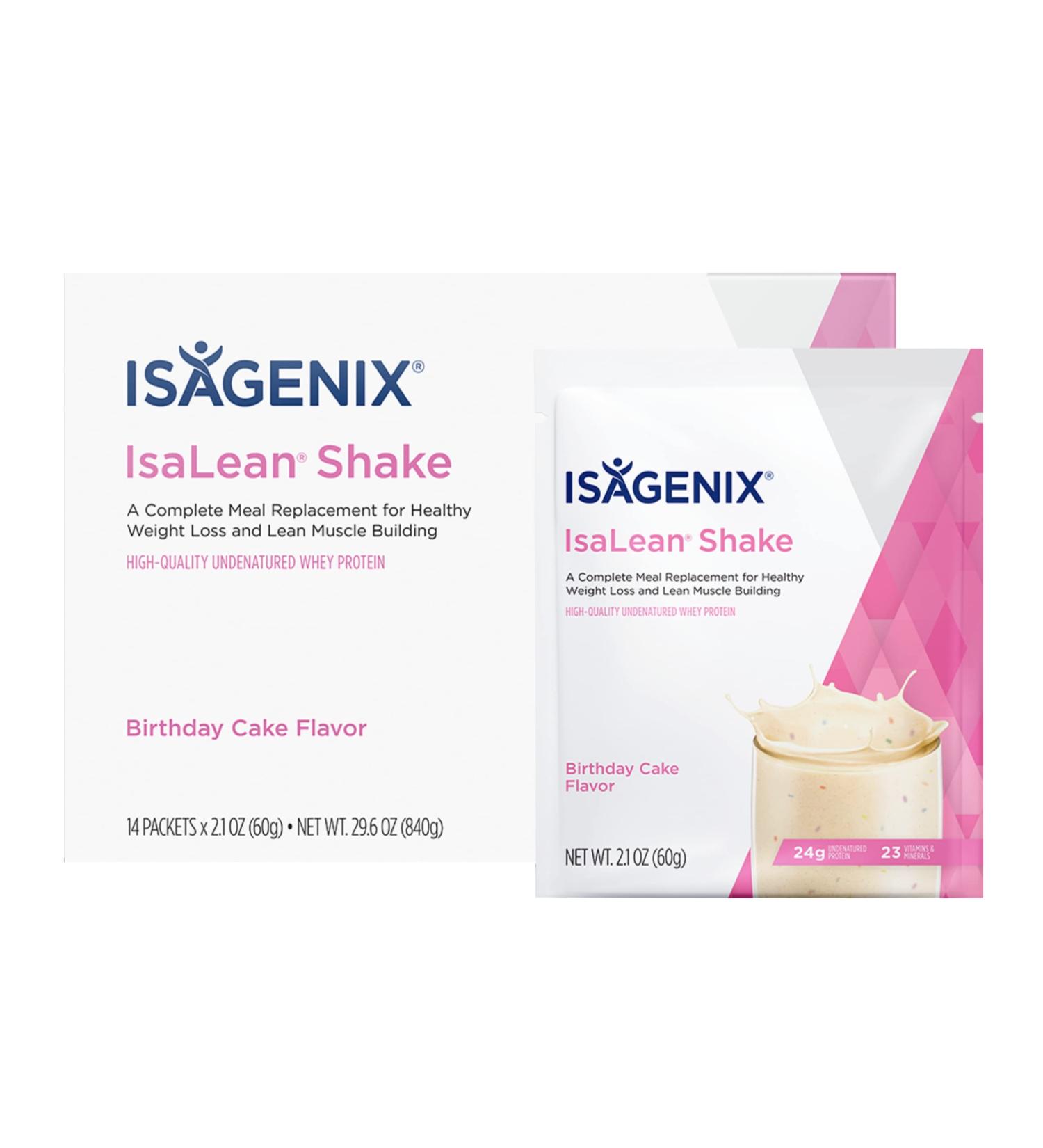 Isagenix IsaLean Shake Packets 840g - Birthday Cake Flavor - Buy Online on GoSupps.com