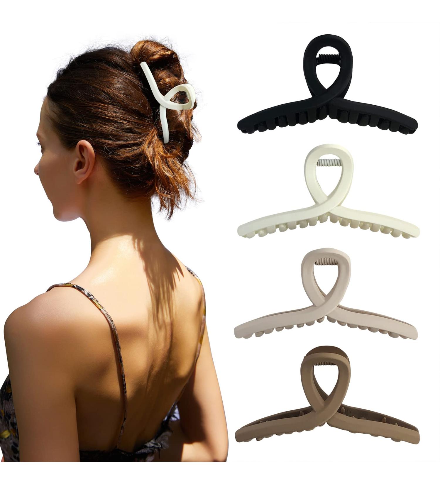 Venhay 4.3 Inch Hair Claw Clips - No Slip Matte Jaw Butterfly Clips for Women and Girls - 4 Pack - Buy Online on GoSupps.com