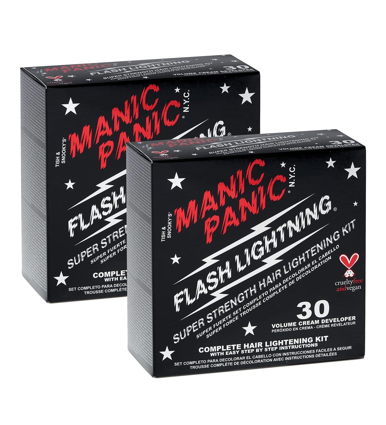 MANIC PANIC Flash Lightning Hair Bleach Kit - 30 Vol - Vegan & Cruelty-Free (2 Pack) - Buy Online on GoSupps.com