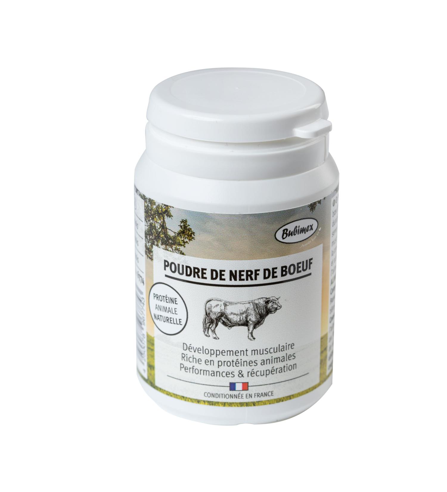 Bubimex - Beef Nerve Powder - 100% Natural Food Supplement for Dogs and Cats - Rich in Protein - Muscle Development Performance and Recovery - 40g