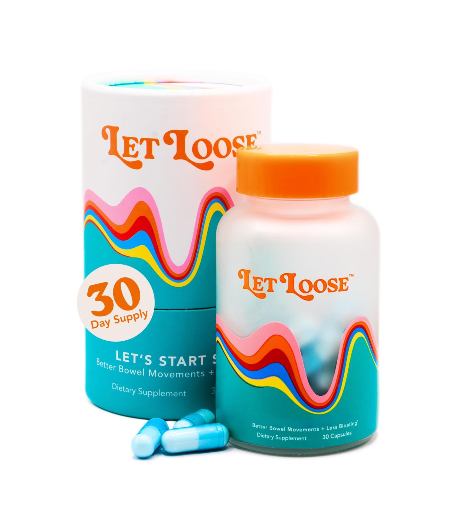 Let Loose Daily Constipation Relief Pills - Ozonated Magnesium Oxide to Support Smooth Bowel Movements, Bloating Relief, Gentle Gut Cleanse Detox for Women and Men, 30 Capsules - Buy Online on GoSupps.com