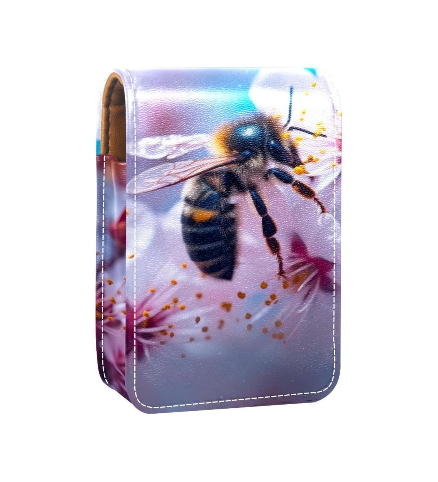 Travel Lipstick Organizer Case - Portable Makeup Bag with Mirror | Bee Flower T080s8nsya - Shop Internationally - Buy Online on GoSupps.com