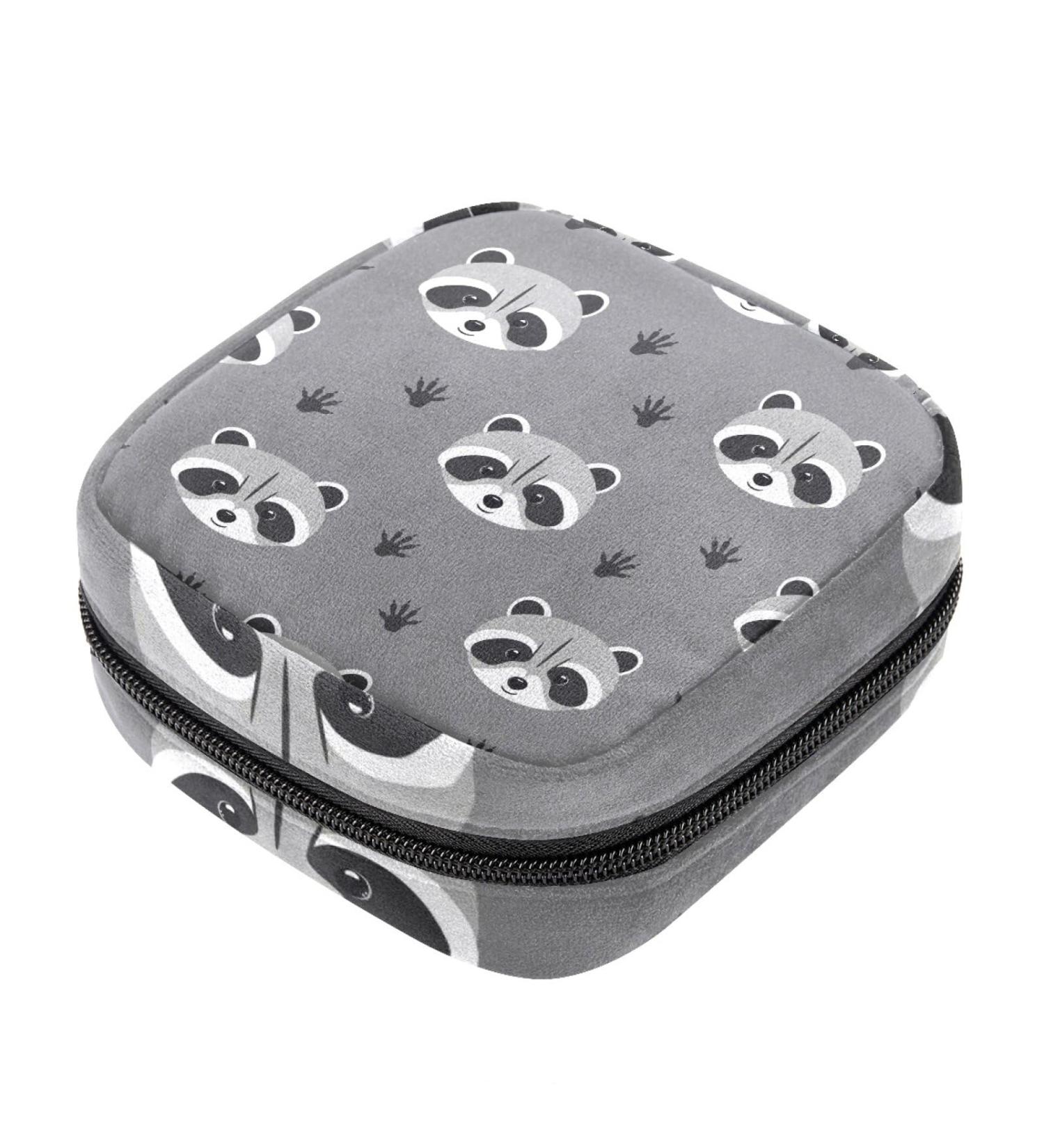 Raccoon Pattern Sanitary Napkin Storage Bag | Portable Menstrual Period Kit Pouch - Color 4 - Buy Online on GoSupps.com
