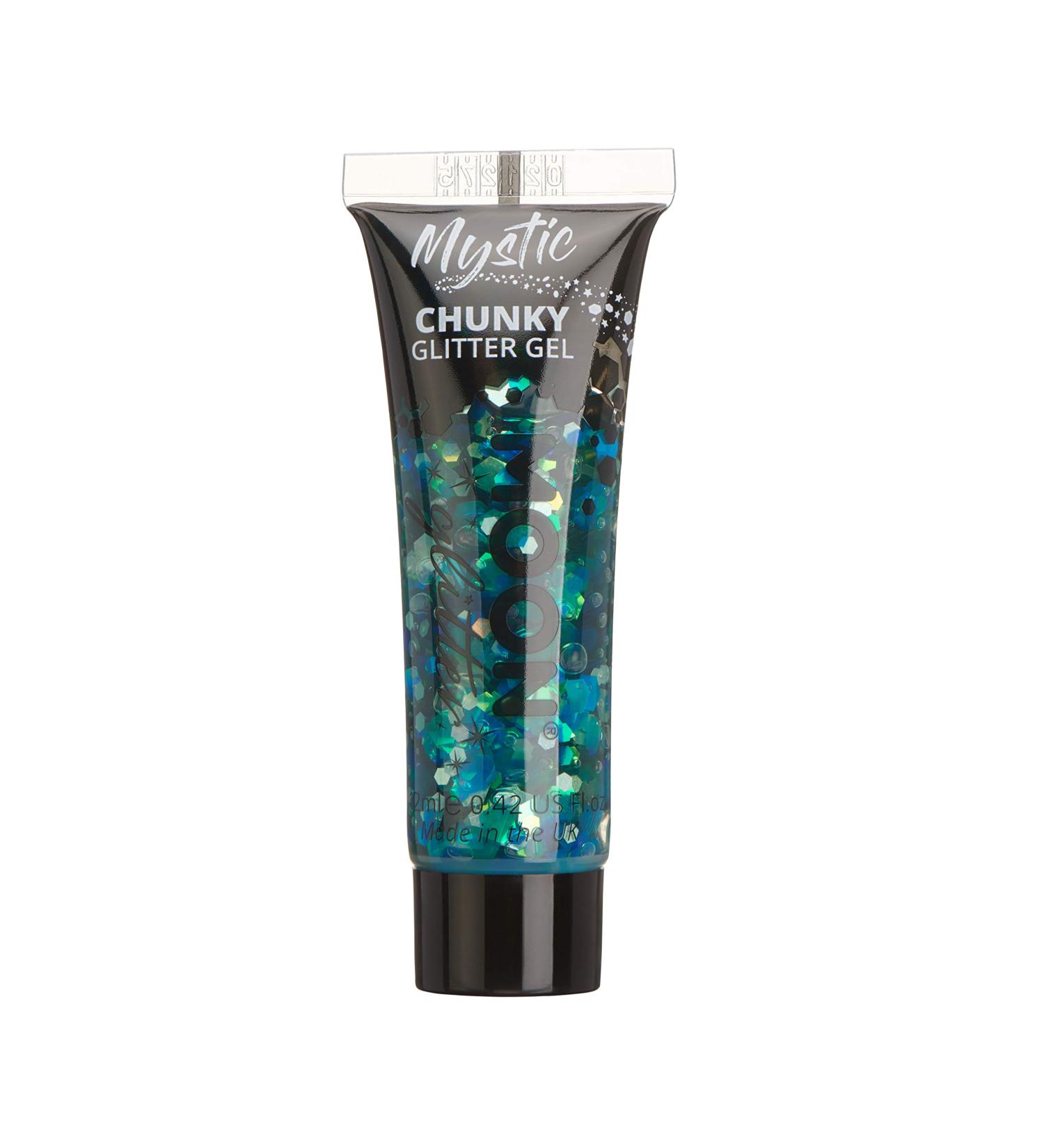 Moon Glitter Mystic Chunky Glitter Gel - Atlantis - 12ml - For Face, Body, Hair, Nails - Festival Cosmetic Glitter Paint - Buy Online on GoSupps.com