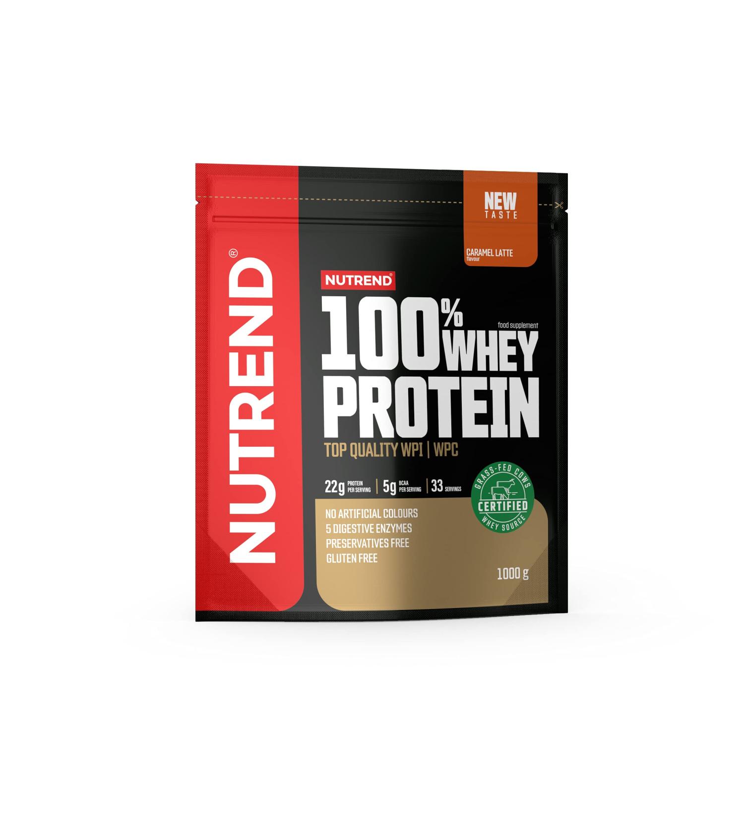 Nutrend 100% Whey Protein Powder - Muscle Building & Recovery with Glutamine & Amino Acids 1000g Caramel Latte - International Shipping Available - Buy Online on GoSupps.com