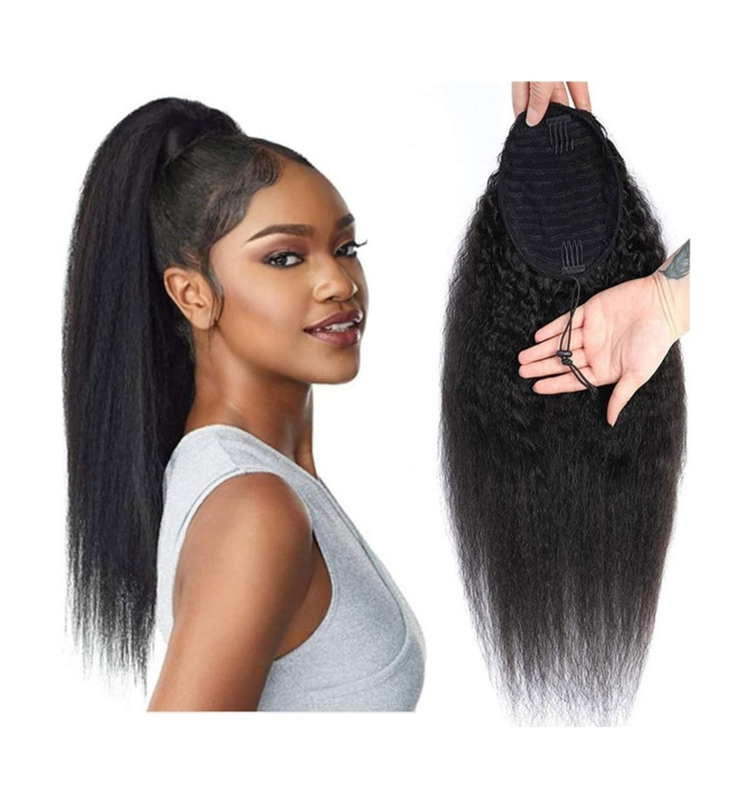 Ponytail Extension Extensions Yaki Straight Human Hair Afro Kinky Straight Drawstring Ponytail Human Hair Clip in Remy Hair Extension Human Hair Ponytail Hairpiece Ponytail Hair Extension(Size:10 inch 10 inch Drawstring Ponytail - Buy Online on GoSupps.com